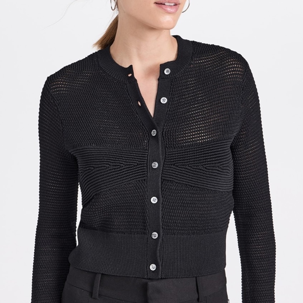 FRAME DENIM Mix Stitch Shrunken Cardigan